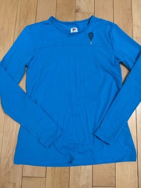 Fila International Tennis Hall of Fame Blue Active Long Sleeve Top NWOT
